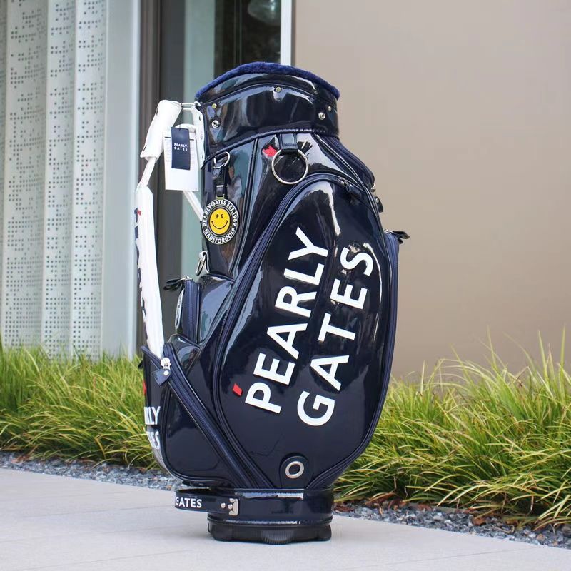 韓国パーリーゲイツキャディバッグエナメルネイビー