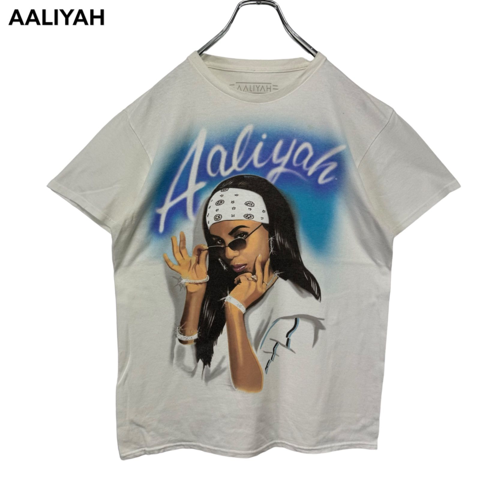 AALIYAH Print T-shirt Tee アリーヤ Tシャツ R&B ソウル HIPHOP