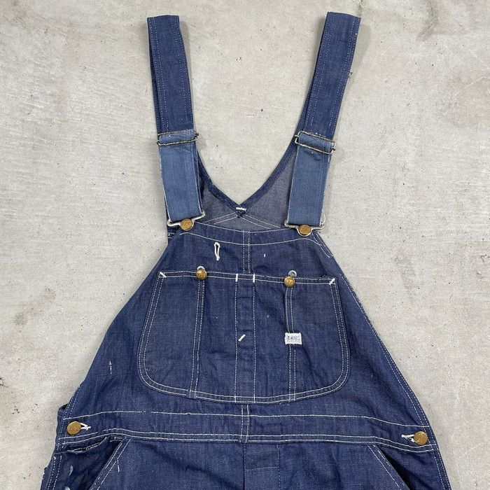 70s60sエプロンポケット付き ビンテージオーバーオール 生成り