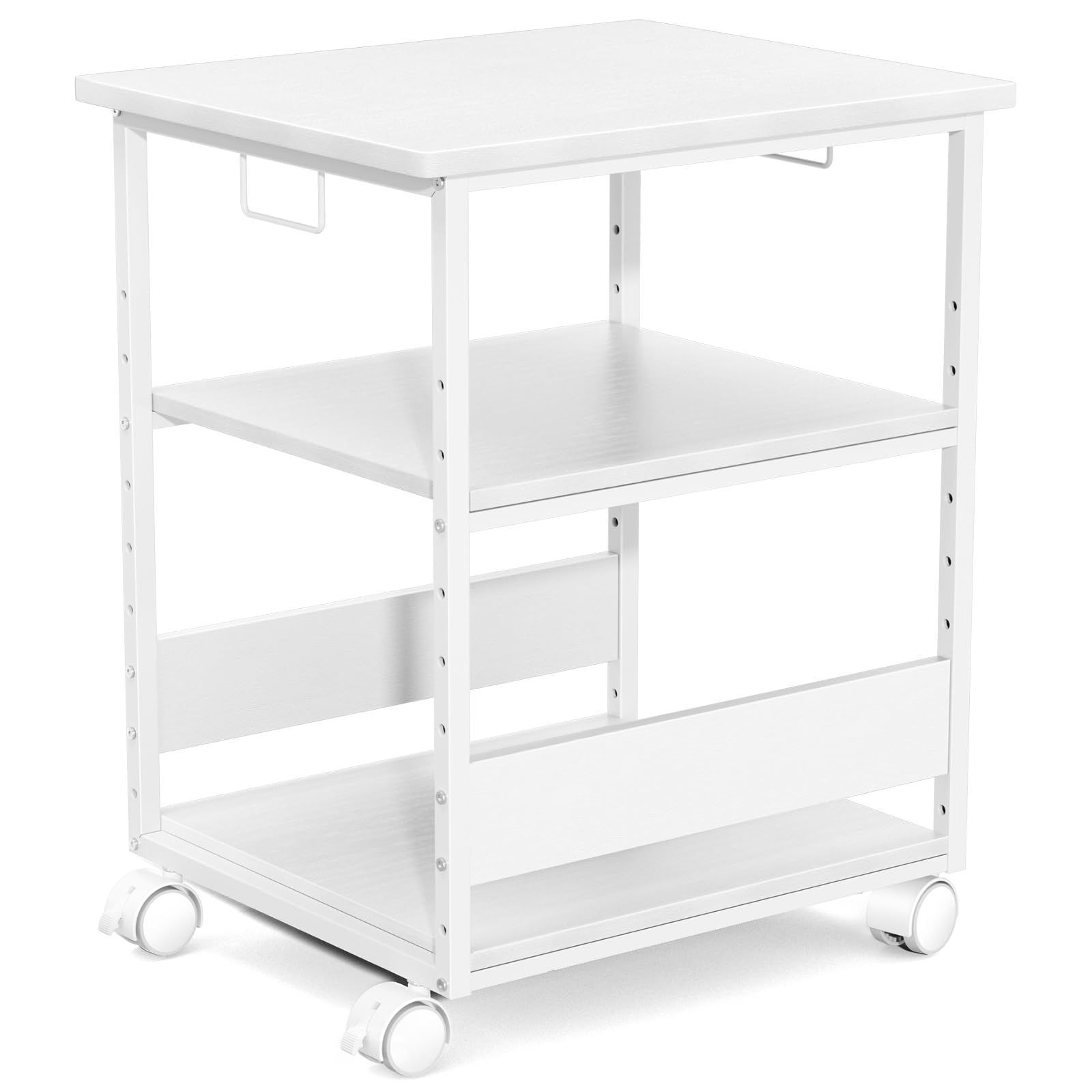【数量限定】キャスター付き 幅60 奥行50cm 高さ70cm プリンタラック 総耐荷重90kg A3 A4対応 コピー機台 サイド プリンター台 デスク ワゴン デスク下 収納棚 事務用品収納 MIYOKI 物置台 中棚9段階