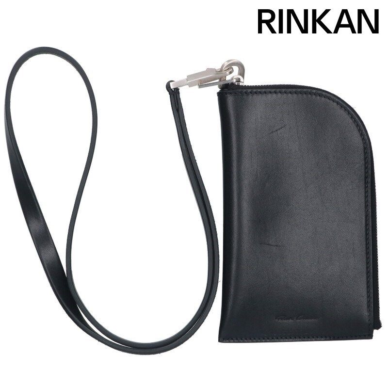 リックオウエンス RA02C0311 ネックストラップレザーウォレット財布 メンズ
