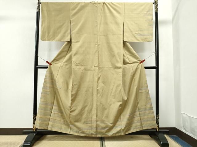 平和屋着物●訪問着 紬地 霞文 正絹 CAAU1811yc