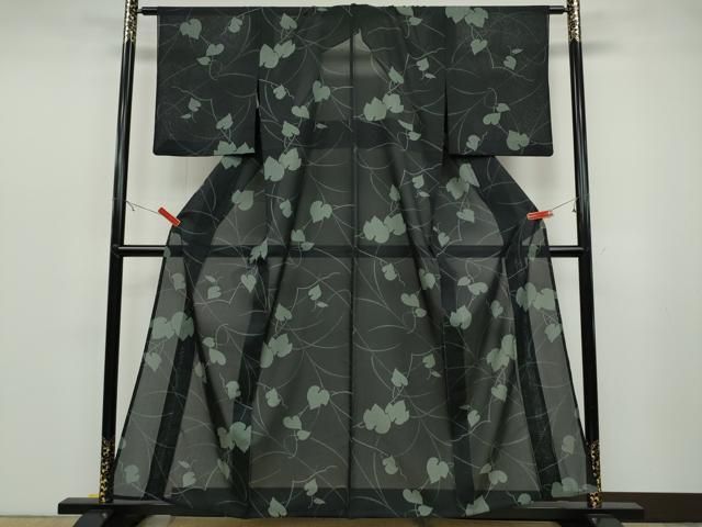 平和屋着物▽小紋 単衣 更紗花文 洗える着物 AAAW1734fy