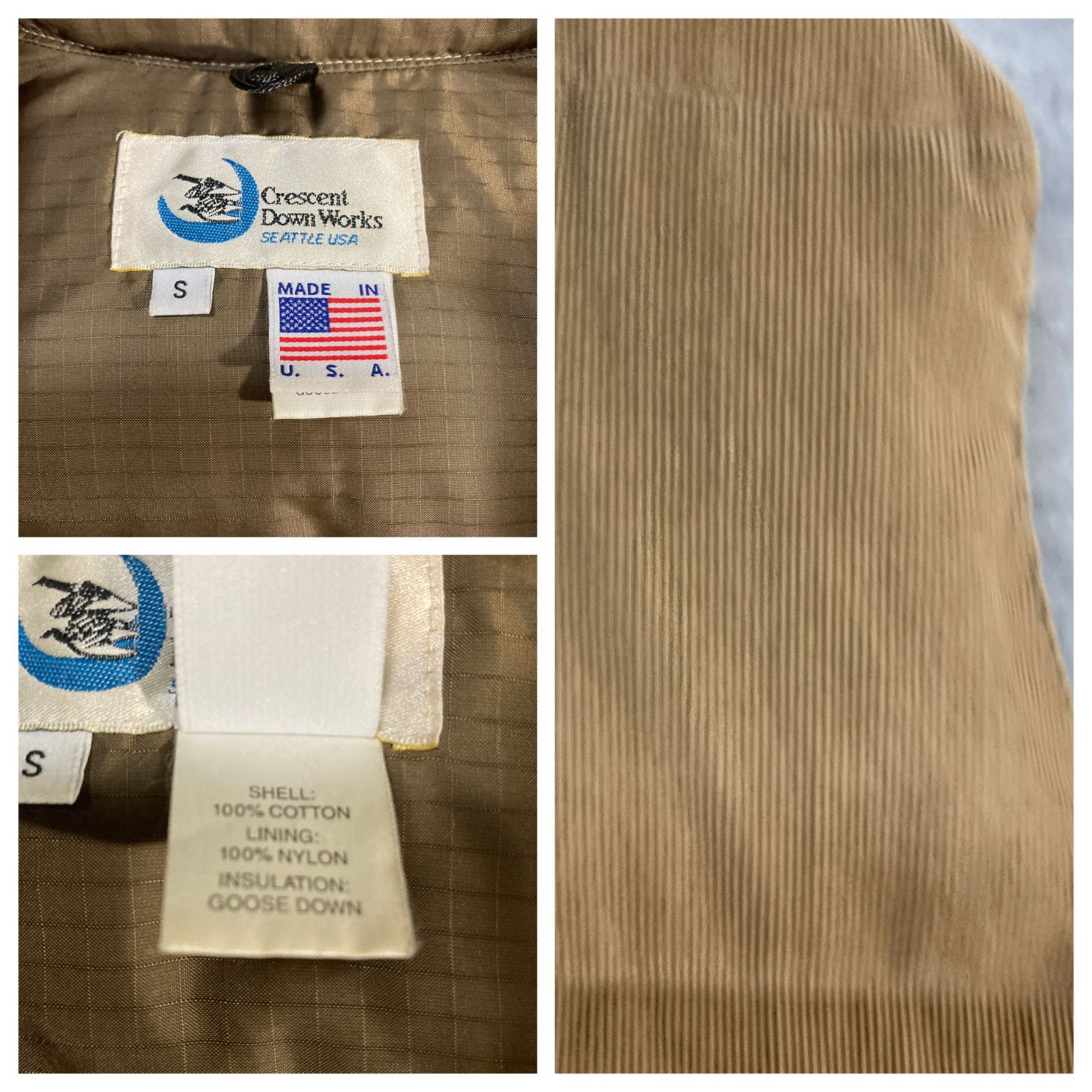 USA製 Crescent Down Works クレセントダウンワークス コーデュロイ 
