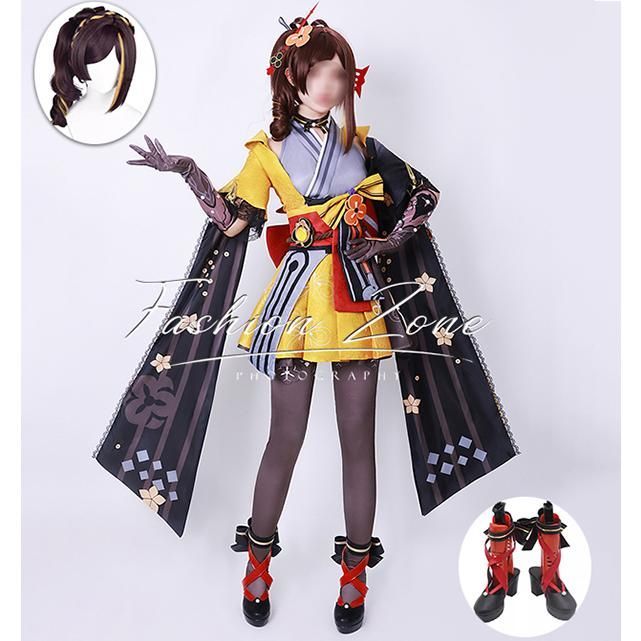 ◆ 原神 げんしん genshin 風 千織 ちおり コスプレ衣装 ウィッグ 靴 cosplay ハロウィン 演出服 変装