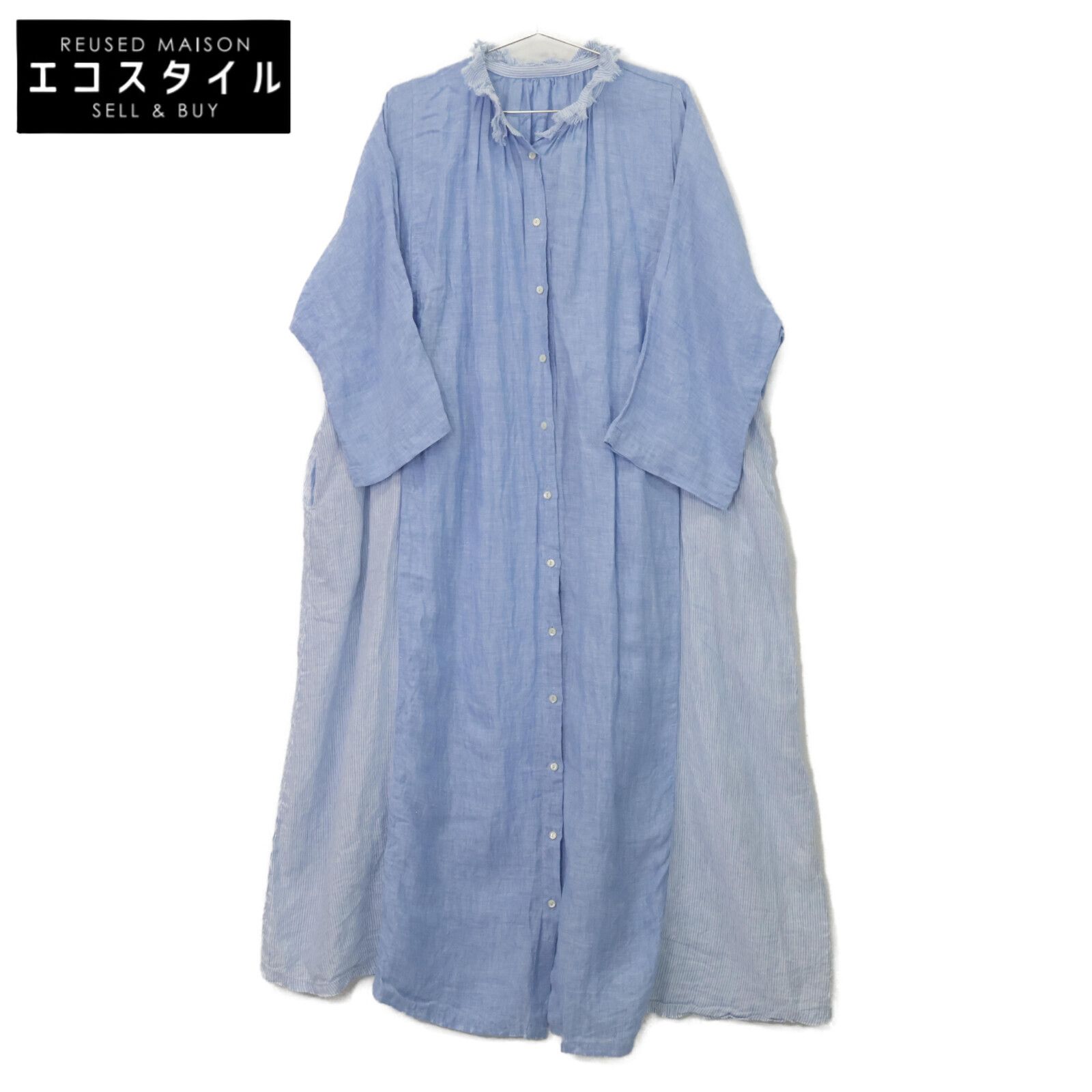 nest Robe ネストローブ 01243-1140 ﾌﾞﾙｰ ﾃﾞｯﾄﾞｽﾄｯｸ ﾘﾈﾝ ﾜﾝﾋﾟｰｽ F