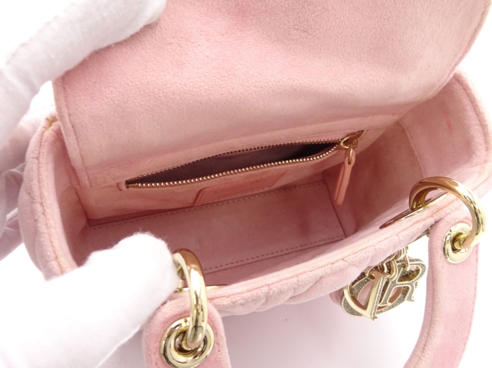 ○2216 DIOR ディオール レディディオール カナージュ ベロア ミニ 