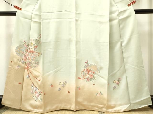 平和屋着物○二代目 川村久太郎 訪問着 牛首紬地 草葉樹林文