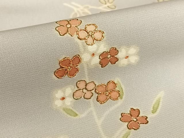 平和屋着物○創業460年・千總 訪問着 手描き 駒刺繍 流水花文 暈し染め