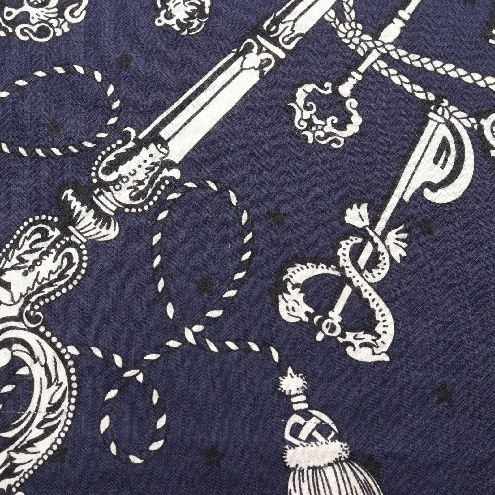 エルメス HERMES スカーフ カレジェアン カレ140 LES CLES ネイビー