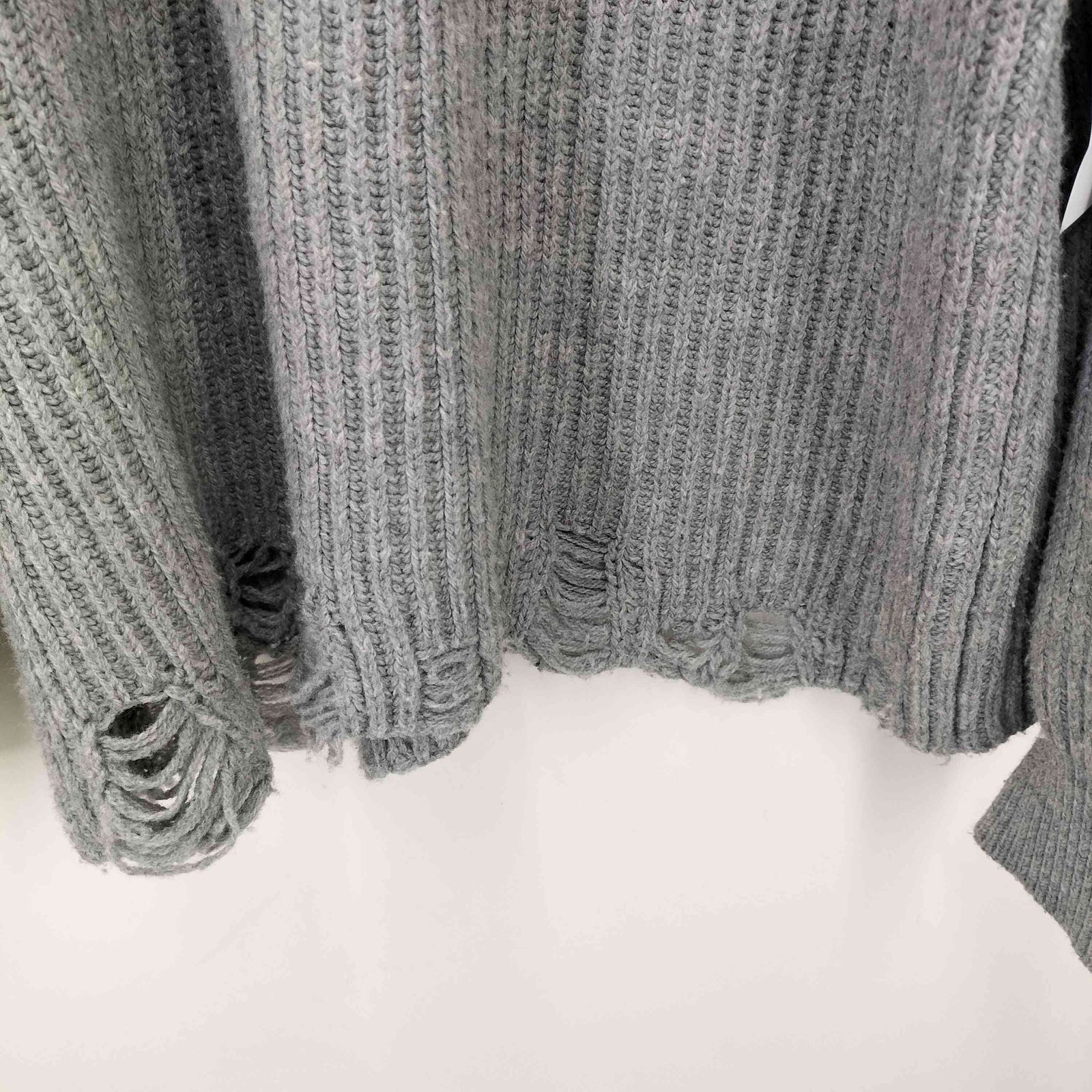 JOHN MAISON SMITH 21aw ヘムダメージドクルーネックニット