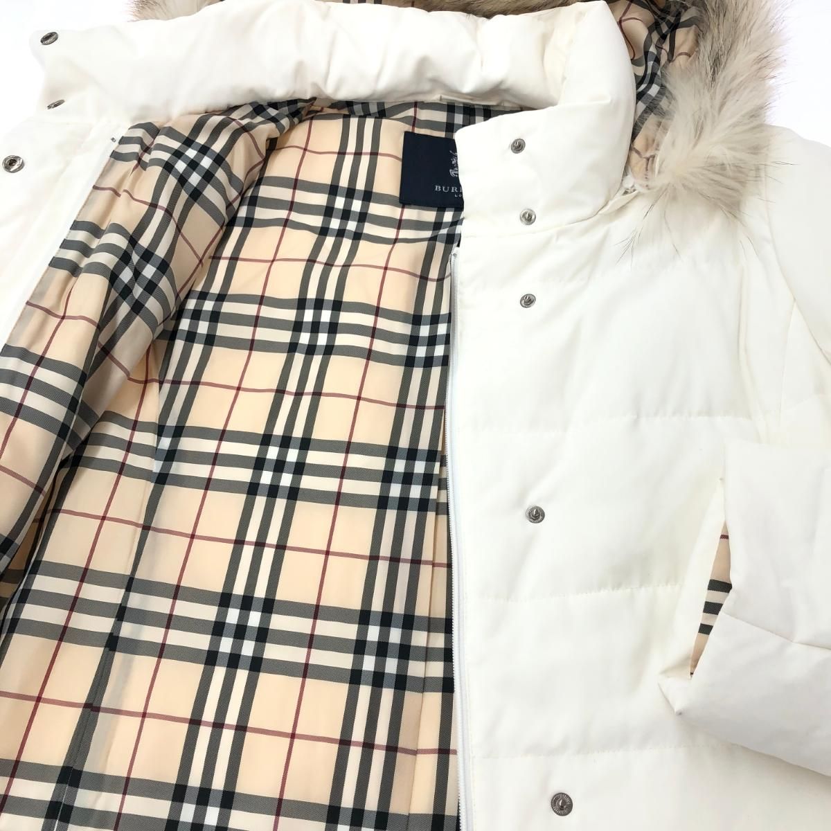 BURBERRY LONDON バーバリー 裏地チェック柄 ロングダウンコート