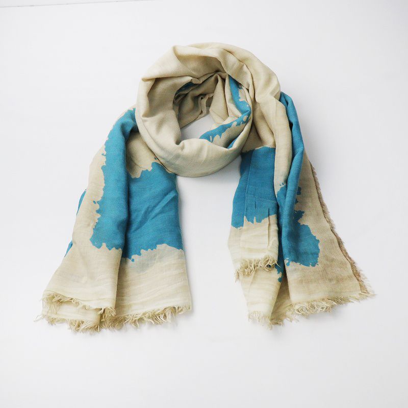 美品 ファリエロサルティ Faliero Sarti E22 2066 モダールコットンカシミヤストール/ベージュ系 大判 ショール【2400013961912】 美品 ファリエロサルティ Faliero Sarti E22 2066 モダールコットン