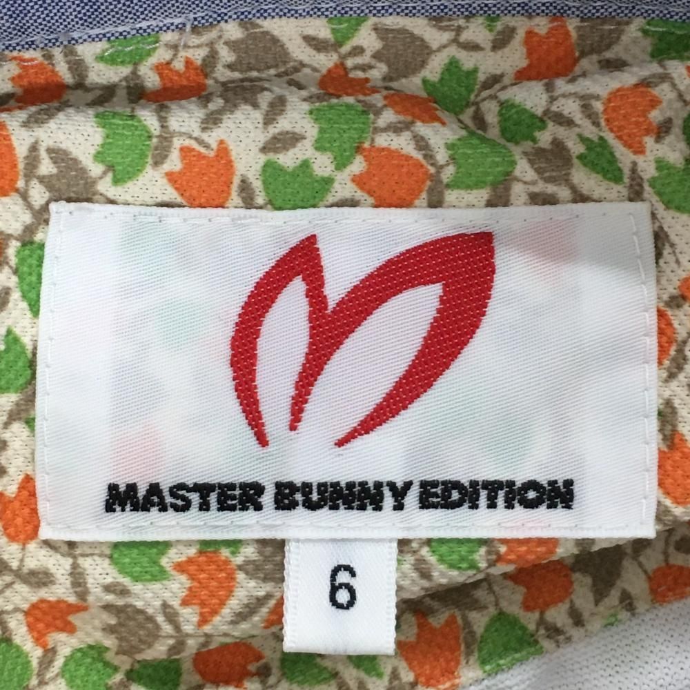 美品】マスターバニー 半袖ポロシャツ オレンジ×グリーン 花柄