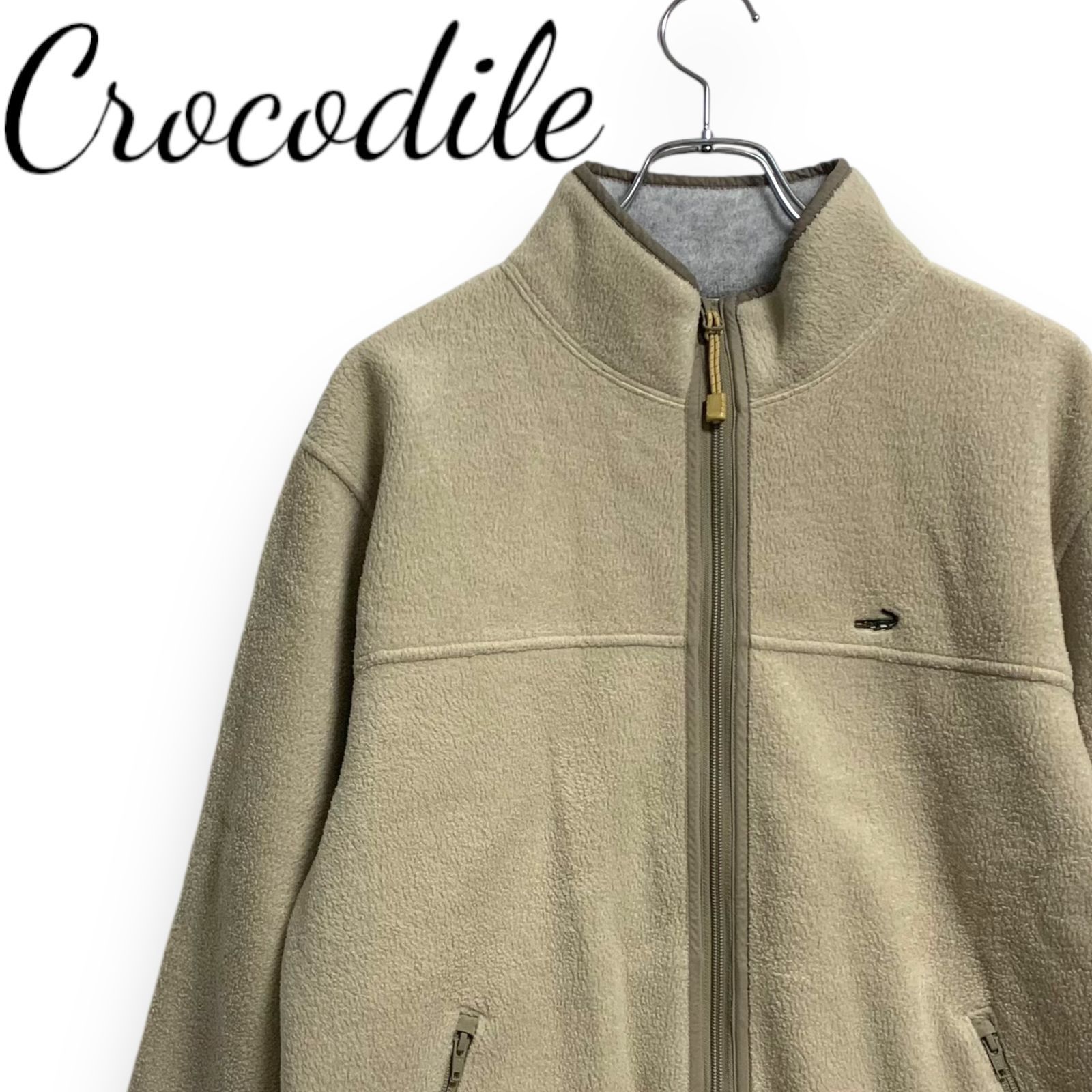 CROCODILE クロコダイル ベージュ フルジップ フリースジャケット M 