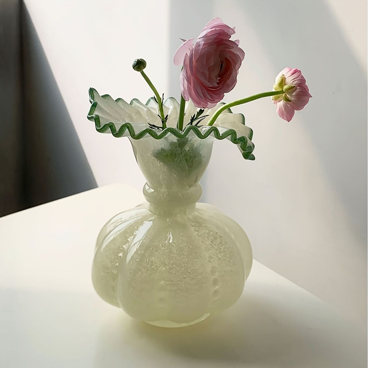 花瓶 南瓜 かぼちゃ かわいい おしゃれ ピンク 手作り ガラス細工 花瓶 南瓜 かぼちゃ かわいい おしゃれ ピンク カラー