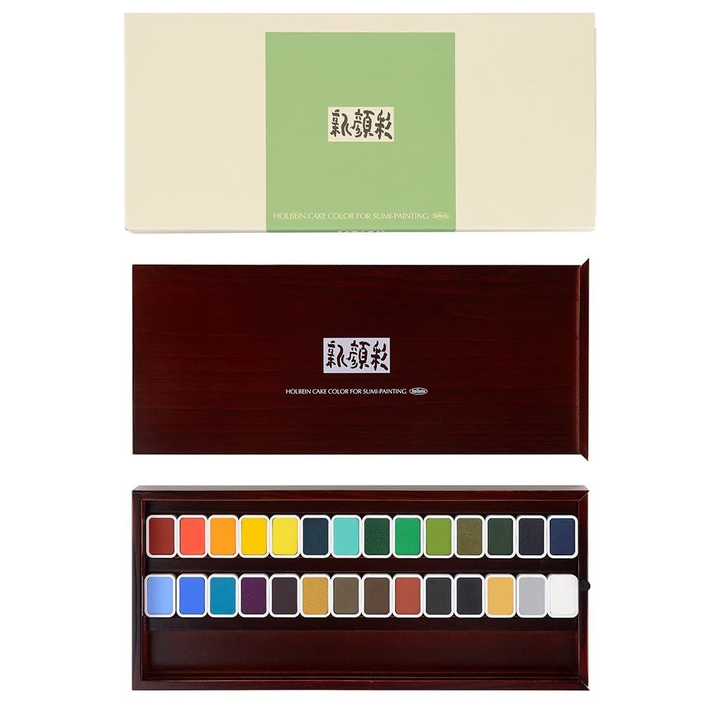 単品 ホルベイン 日本画調固形水彩絵具 新顔彩 N353 28色セット 02353