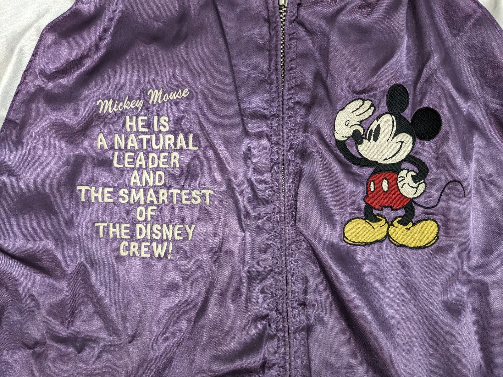 Disney ミッキーマウス スカジャン 紫×白 Mサイズ ディズニー