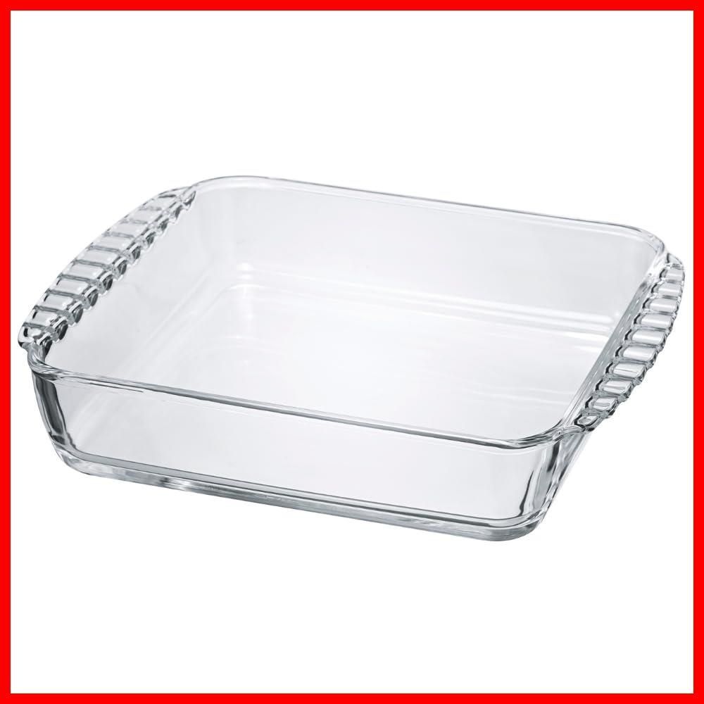 【在庫限定】HARIO(ハリオ) 耐熱ガラス製 スクエア皿 2000mL BUONO kitchen グラタン皿 日本製 クリア HKOZ-200-BK