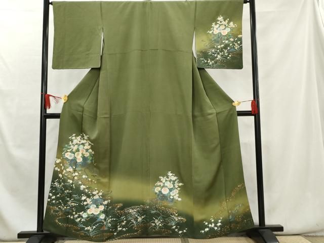 平和屋着物○訪問着 螺鈿 舞花文 暈し染め 金糸 金彩 正絹 逸品