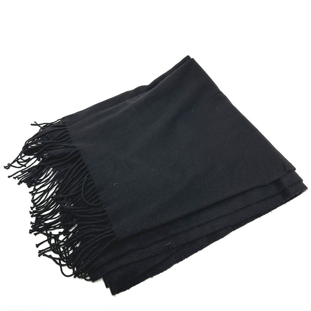 【美品】LANVIN PARIS 大判ストール 毛70%シルク30% ネイビー ダブルリッチシルクウールストールL（ボルドー×ネイビー