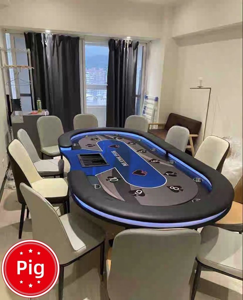 送料無料】ポーカーテーブル チップ 競技用テーブル LEDライト 高級