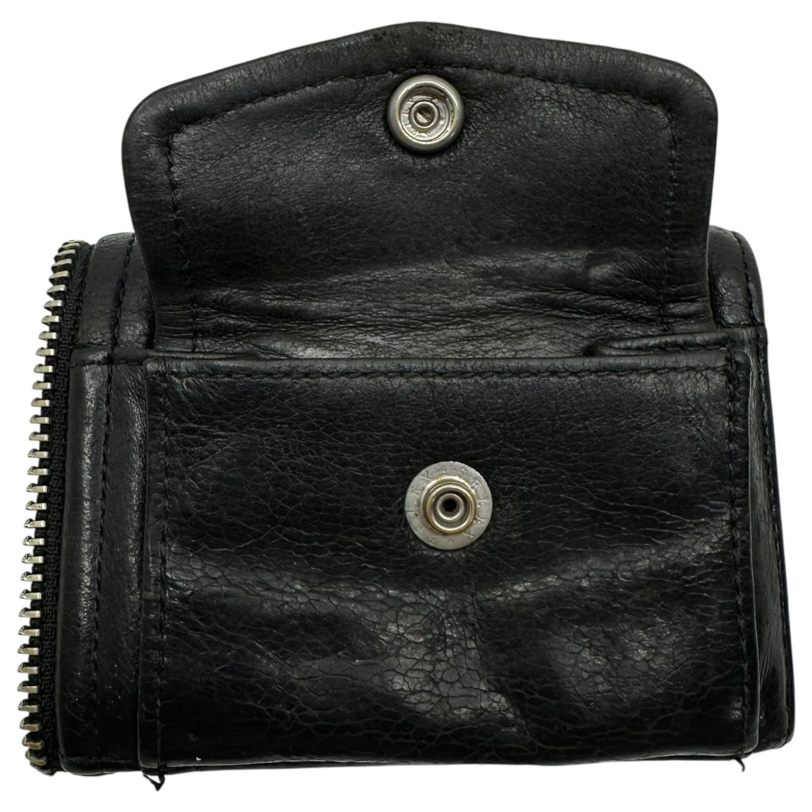 beautiful people 三つ折り財布 黒 beautiful people】黒 レザー 三