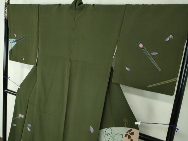 平和屋着物○訪問着 刺繍 花簪 舞桜 銀糸 ほていや扱い 正絹 逸品  