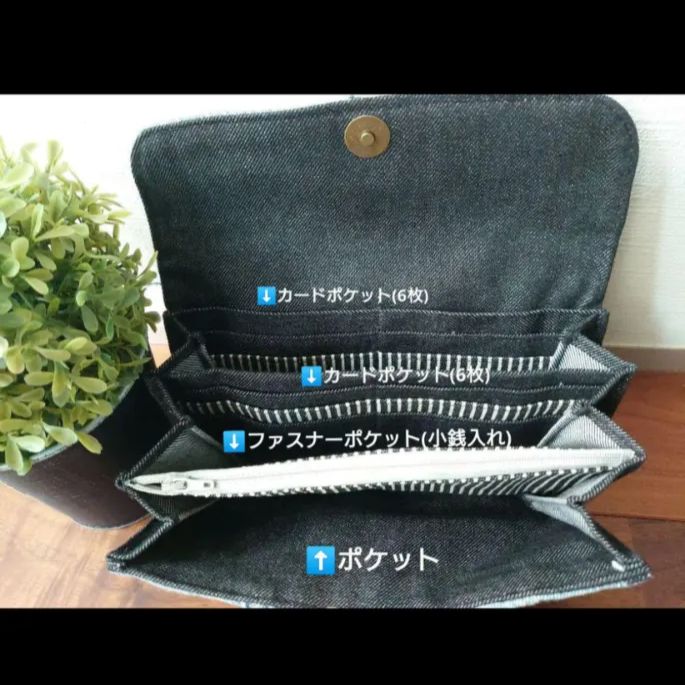 専用❕No.599【chemicalDENIM✖️stripe Longwallet】デニム