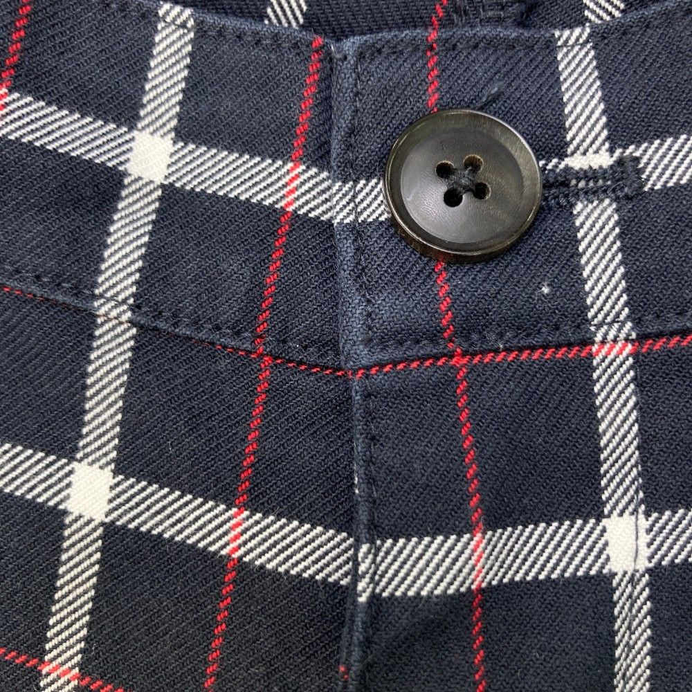 PEARLY GATES チェック柄パンツ ネイビー