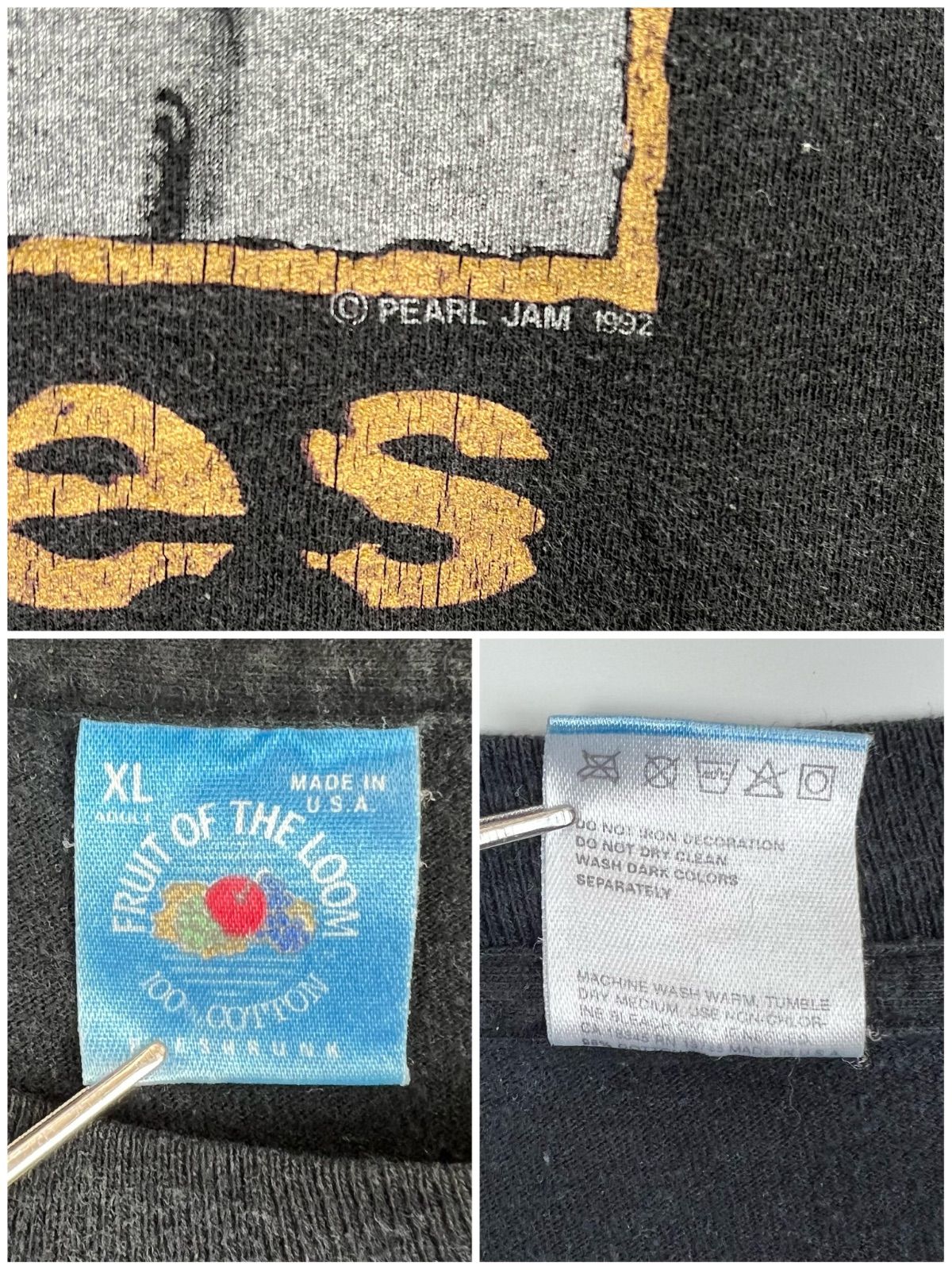 PEARL JAM VTG 90s 1992 choices tee shirt fol XL フルーツオブザ 