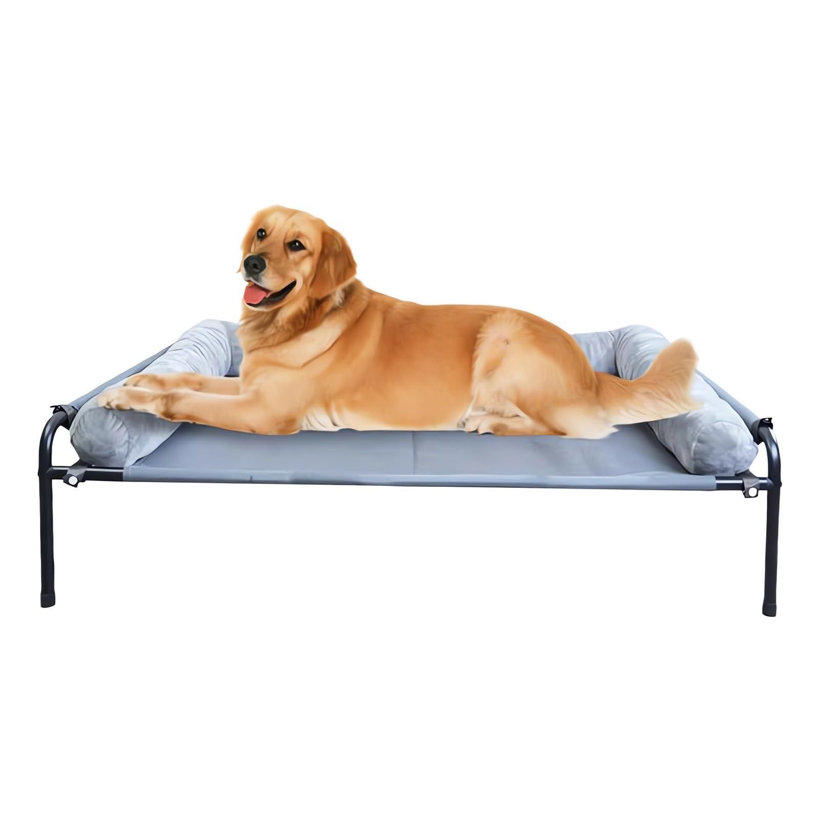 ペットコット 高架式ペットベッド 犬用ハンモックベッド キャンプ ドッグコット 夏 スチール製フレーム 地面から離れ ベッド 通気性 メッシュ 滑り止め 大型犬 脚つき 洗濯可能 丈夫 耐噛 