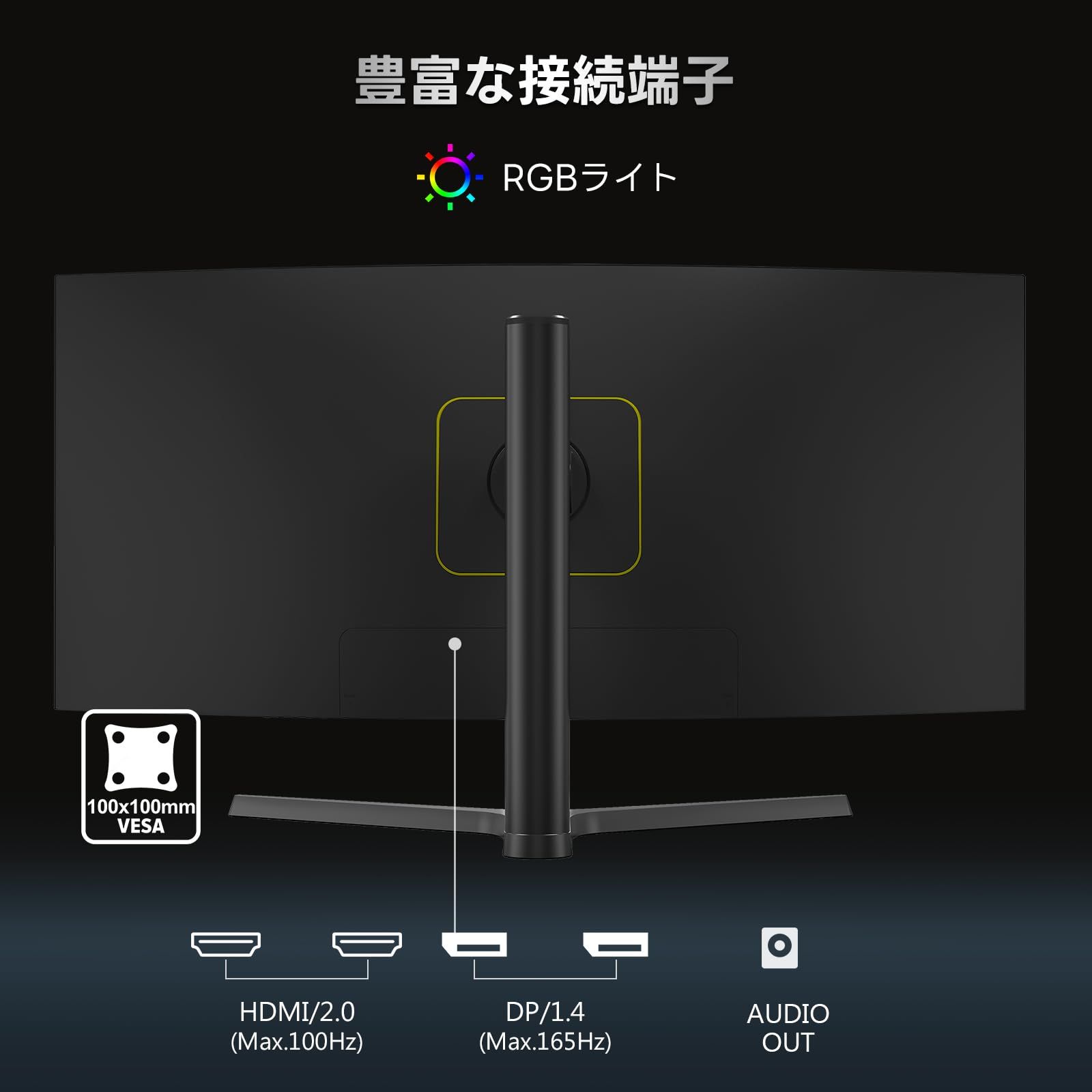 特別価格 21 9 WQHD LED 曲面 3440x1440|高さ調整|非光沢|VAパネル|1500R|HDR 標準輝度 300cd|㎡ |1ms|FreeSync|HDMI|DisplayPort ディスプレイ 34インチ ウルトラワイドモニター 165H