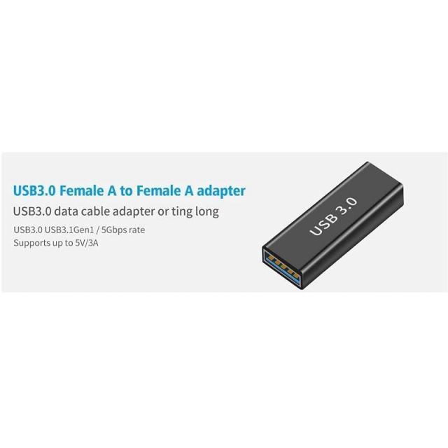 USB3.0 変換 アダプタ 2個セット メス メス 延長 中継 コネクタ  延長アダプタ  Aタイプ 5Gbps 高速データ転送