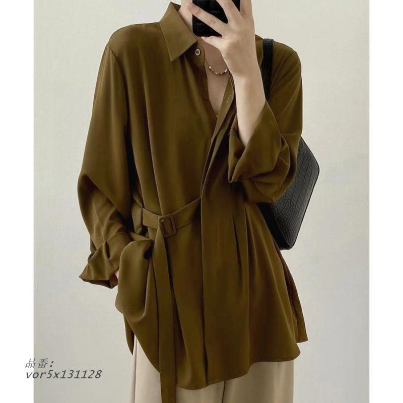 シャツブラウス 長袖 レディース 着やせ vor5x131128