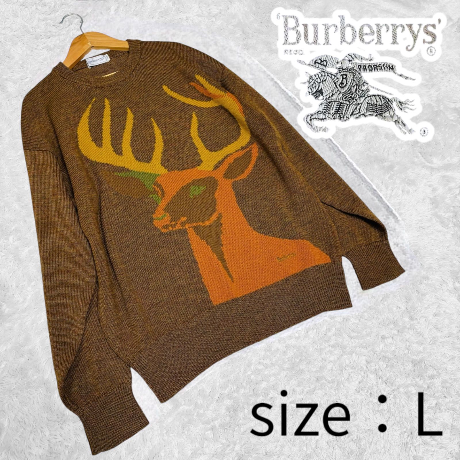 希少 デザイン BURBERRYS バーバリーズ ニット セーター 長袖トップス 