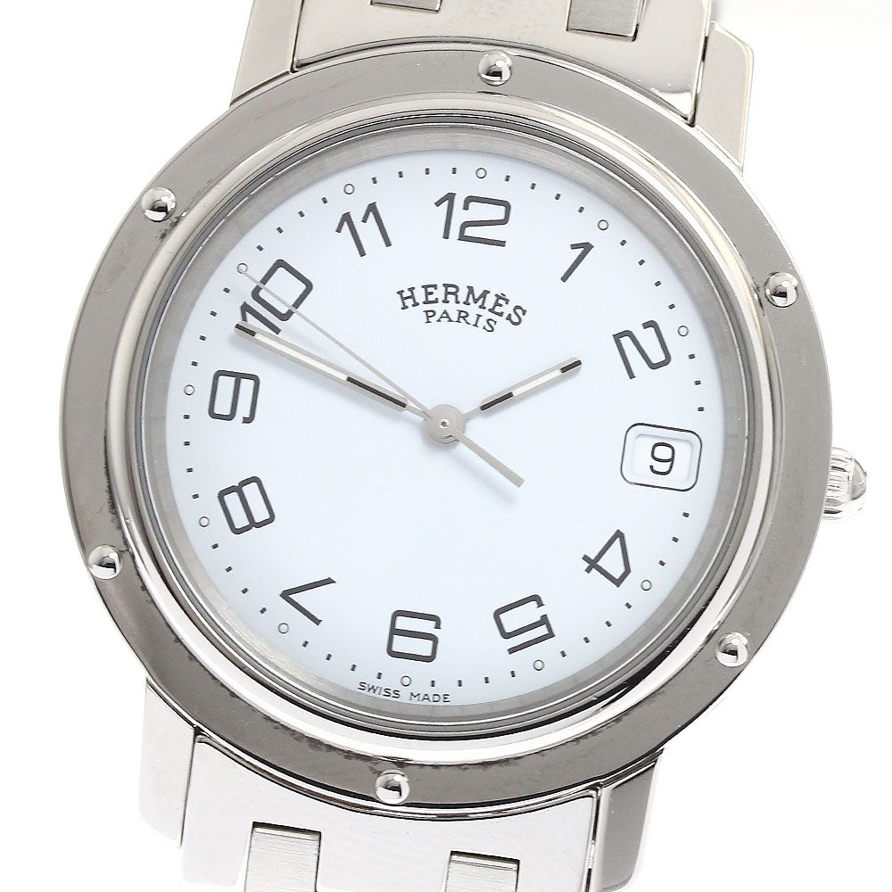 i CL6.710 1829327 HERMES　エルメス　腕時計　メンズ トケマー:HERMES エルメス クリッパー CL6.710 ホワイト文字盤