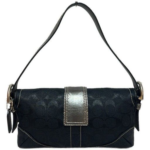 レディース COACH シグネチャー ワンショルダーバッグ ブラック ソーホー