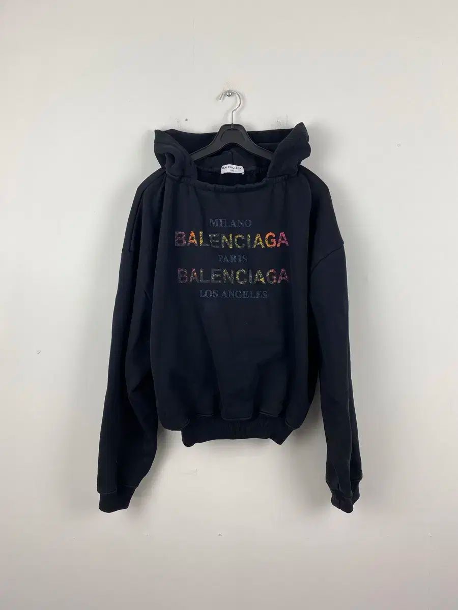 バレンシアガ シティ ロゴ クロップド フーディー Tシャツ S