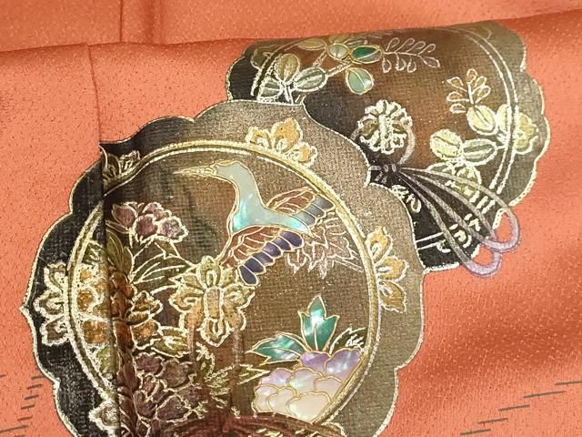 平和屋着物□訪問着 螺鈿 飛鶴花鏡裏文 暈し染め 金銀