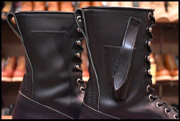 9D 美品 羽タグ】レッドウィング 8198 ナイフポケット付き ロガー 黒 
