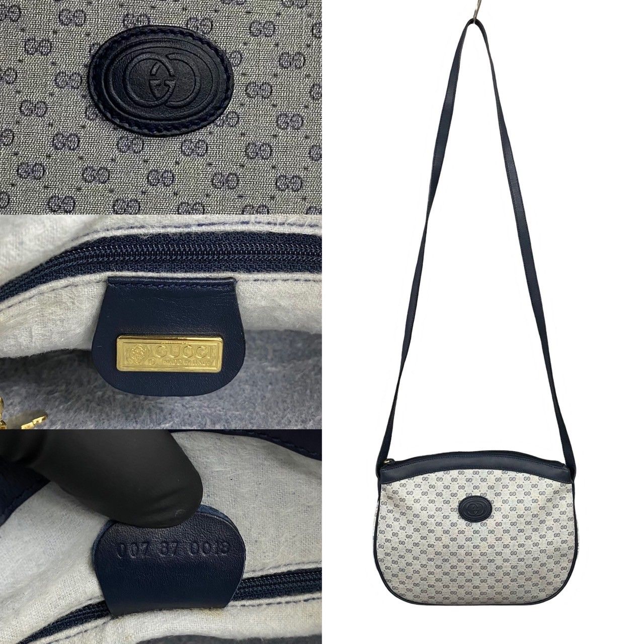 極 美品 袋付き GUCCI グッチ オールドグッチ ヴィンテージ マイクロGG 