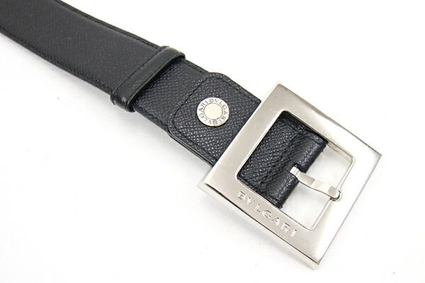 美品 BVLGARI ブルガリ ベルト スクエアバックル ブラック メンズ 中古 極美品✨ブルガリ ベルト スクエアバックル 男女兼用 シルバー