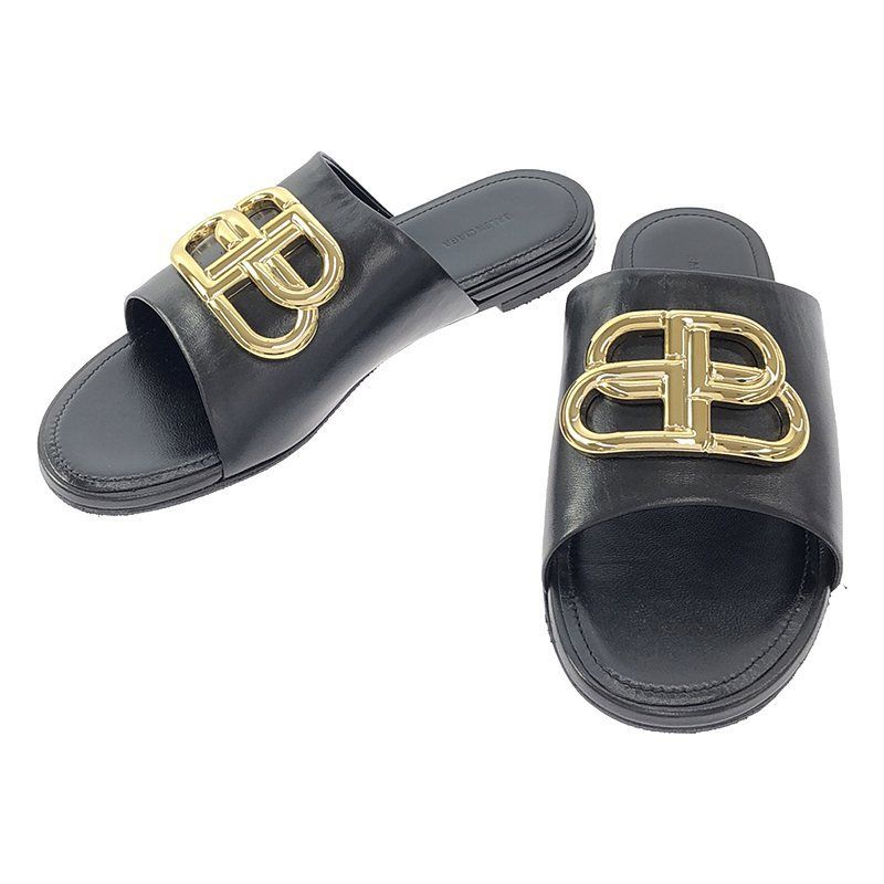 バレンシアガ BBロゴバックル フラットサンダル 新品】 BALENCIAGA / バレンシアガ | BBロゴ バックル フラット
