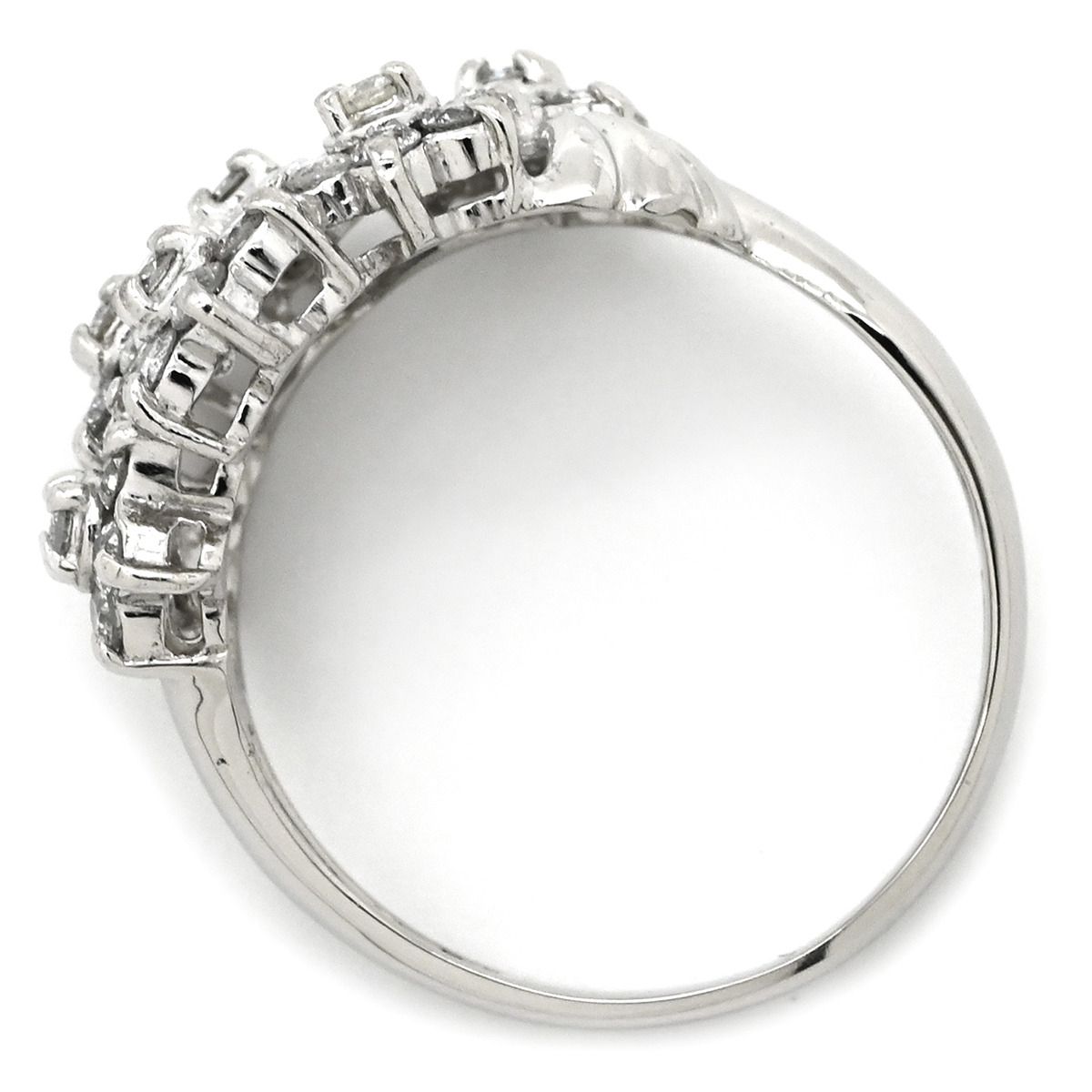 リング 指輪 ダイヤリング Pt900 ダイヤモンド プラチナシルバー フラワーモチーフ 11号