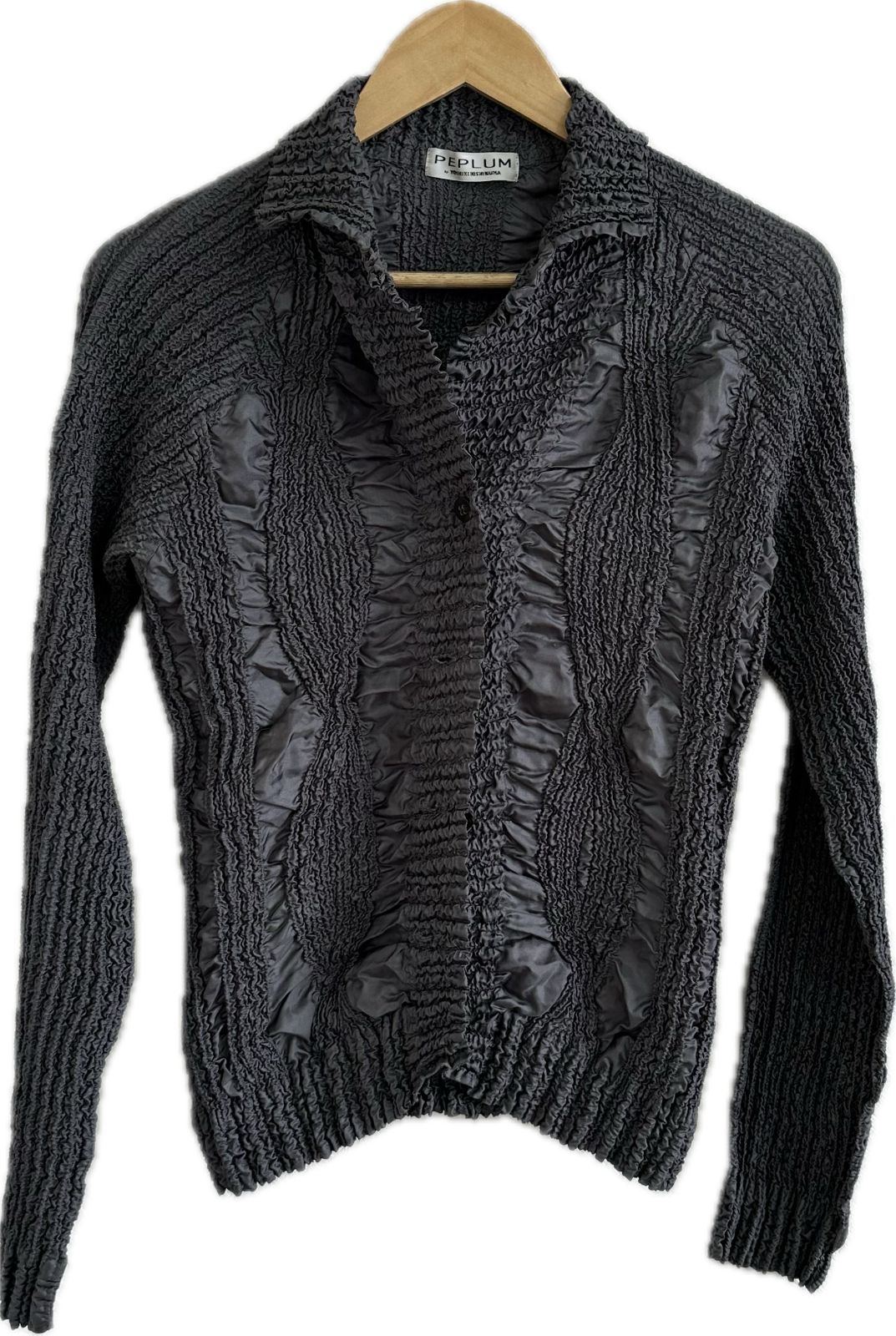 PEPLUM YOSHIKI HISHIMURA プリーツ カーディガン z1406 【美品】PEPLUM YOSHIKI HISHINUMAぺプラムヨシキヒシヌマ