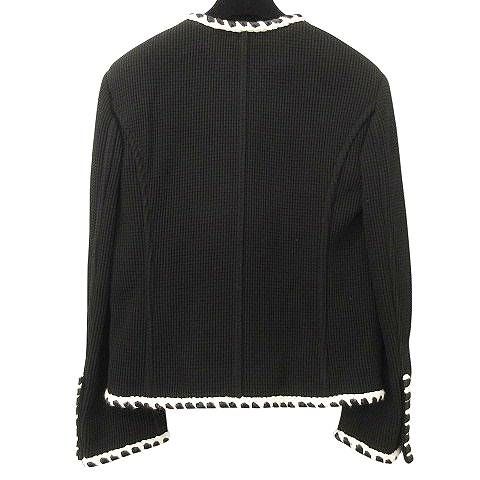 シャネル CHANEL 美品 21P ノーカラー パイピング ジャケット