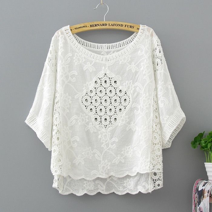 シャツ 夏 レディース ブラウス 刺繍 レース 半袖 プルオーバー 綿シャツ トップス 立体刺繍 透かし彫り シースルー コットン 薄手 かわいい 30代 40代 楽天市場】短納期トップス 透かし編み レディース レース