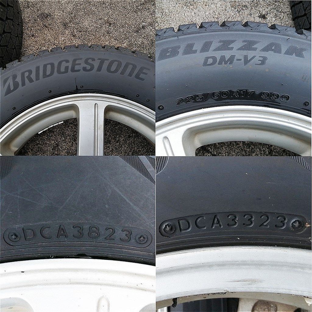 社外アルミ 17x7J 38 114.3-5H スタッドレスタイヤ付 225 60R17 BS DM-V3 FFCRYSTALESIA_COM