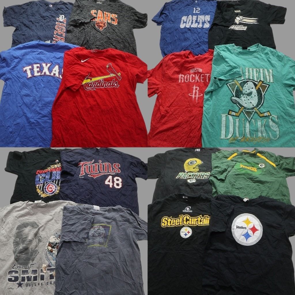 古着卸 プロチーム 半袖Tシャツ 16枚セット メンズ L NFL スティーラーズ パッカーズ MLB レンジャース 古着 NA2146